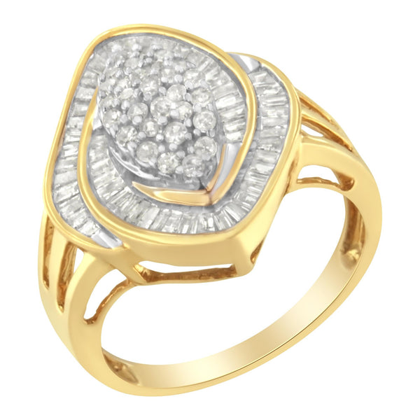 3/4 Ct. T.W. Diamond Cluster Ring in 10K Yellow Gold, photo 2