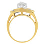Anillo de racimo con diamantes de 3/4 ct. p.t. en oro amarillo de 10K, color J-K, claridad I2-I3, foto 4