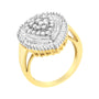 1 Ct. T.W. Round and Baguette-Cut Diamond Oval-Shaped Cluster Ring in 10K Yellow Gold, photo 5