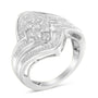 Anillo bypass de racimo con diamantes de 1 ct. p.t. en oro blanco de 10K, foto 1