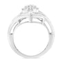 Anillo bypass de racimo con diamantes de 1 ct. p.t. en oro blanco de 10K, foto 2