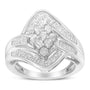 Anillo bypass de racimo con diamantes de 1 ct. p.t. en oro blanco de 10K, foto 5