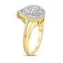 Anillo de pera con diamantes redondos y baguette de 1/2 ct. p.t. en oro amarillo de 10K, foto 4