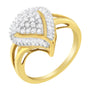 Anillo de racimo en forma de pera con diamantes redondos y baguette de 1/2 ct. p.t. en oro amarillo de 10K, color I-J, claridad I1-I2, foto 4