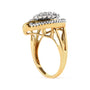 Anillo de racimo bailarina con diamantes redondos y baguette de 1 ct. p.t. en oro amarillo de 10K, foto 4