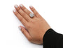 Anillo de racimo bailarina con diamantes redondos y baguette de 1 ct. p.t. en oro amarillo de 10K, foto 3