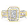 1 Ct. T.W. Round and Baguette-Cut Diamond Cocktail Ring in 10K Yellow Gold, photo 1