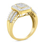 1 Ct. T.W. Round and Baguette-Cut Diamond Cocktail Ring in 10K Yellow Gold, photo 5