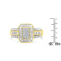 1 Ct. T.W. Round and Baguette-Cut Diamond Cocktail Ring in 10K Yellow Gold, photo 7