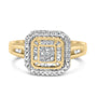 Anillo de cóctel de racimo cuadrado con diamantes de 1/2 ct. p.t. en oro amarillo de 10K, foto 1