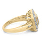 Anillo de cóctel de racimo cuadrado con diamantes de 1/2 ct. p.t. en oro amarillo de 10K, foto 2