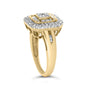 Anillo de cóctel de racimo cuadrado con diamantes de 1/2 ct. p.t. en oro amarillo de 10K, foto 5