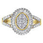 Anillo de cóctel con diamantes de 1 ct. p.t. en oro amarillo de 10K, color H-I, claridad SI2-I1, foto 1