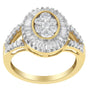 Anillo de cóctel con diamantes de 1 ct. p.t. en oro amarillo de 10K, color H-I, claridad SI2-I1, foto 2