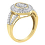 Anillo de cóctel con diamantes de 1 ct. p.t. en oro amarillo de 10K, color H-I, claridad SI2-I1, foto 4