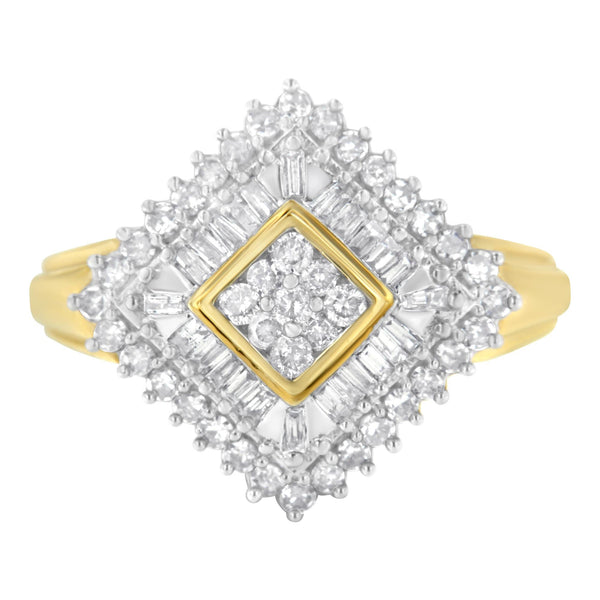 1 Ct. T.W. Diamond Ballerina Ring in 10K Yellow Gold, photo 1