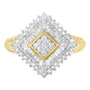 Anillo estilo bailarina con diamantes de 1 ct. p.t. en oro amarillo de 10K, foto 1