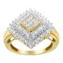 Anillo estilo bailarina con diamantes de 1 ct. p.t. en oro amarillo de 10K, foto 4