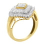 Anillo estilo bailarina con diamantes de 1 ct. p.t. en oro amarillo de 10K, foto 5
