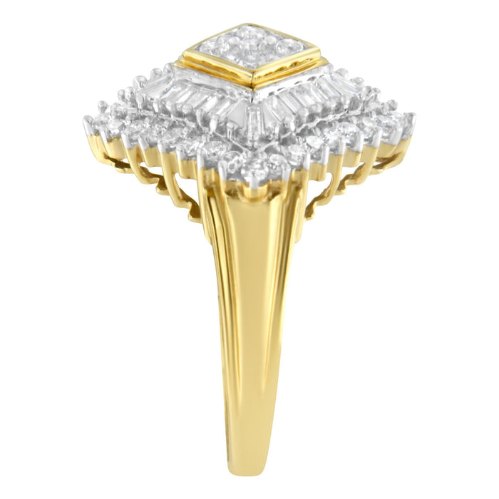 Anillo estilo bailarina con diamantes de 1 ct. p.t. en oro amarillo de 10K, foto 6