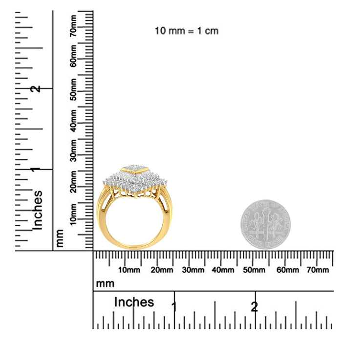 Anillo estilo bailarina con diamantes de 1 ct. p.t. en oro amarillo de 10K, foto 7
