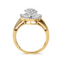 Anillo con cabeza de rombo y halo con diamantes redondos y talla baguette de 1/2 ct. p.t. en oro amarillo de 10K, foto 2