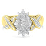 1/2 Ct. T.W. Round and Baguette-Cut Diamond Ring in 10K Yellow Gold, photo 1