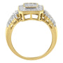 Anillo de racimo con diamantes redondos y talla baguette de 1 ct. p.t. en oro amarillo de 10K, foto 2