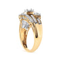 Anillo de banda en remolino de racimo con diamantes redondos y baguette de 1 ct. p.t. en oro amarillo de 10K, foto 4