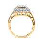 Anillo de cabeza en racimo y halo con diamantes redondos y de talla princesa de 1/2 ct. p.t. en oro amarillo de 10K, foto 2