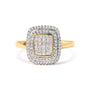 Anillo de cabeza en racimo y halo con diamantes redondos y de talla princesa de 1/2 ct. p.t. en oro amarillo de 10K, foto 5