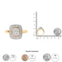 Anillo de cabeza en racimo y halo con diamantes redondos y de talla princesa de 1/2 ct. p.t. en oro amarillo de 10K, foto 6