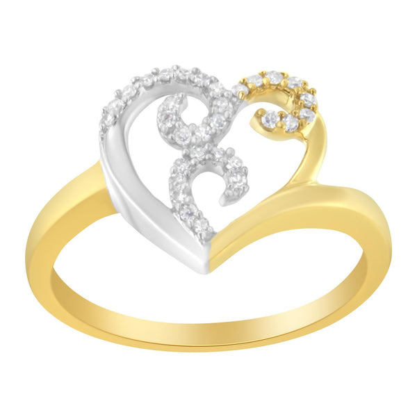 1/6 Ct. T.W. Diamond Heart Shape Cluster Ring in 10K Two-Tone Gold, photo 2