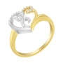 Anillo de racimo en forma de corazón con diamantes de 1/6 ct. p.t. en oro de dos tonos de 10K, foto 4