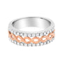 Anillo de banda de brazo dividido y cinta de infinito con diamantes de 1/3 ct. p.t. en oro blanco y rosa de 10K, foto 2