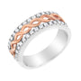 Anillo de banda de brazo dividido y cinta de infinito con diamantes de 1/3 ct. p.t. en oro blanco y rosa de 10K, foto 4