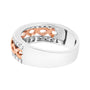 Anillo de banda de brazo dividido y cinta de infinito con diamantes de 1/3 ct. p.t. en oro blanco y rosa de 10K, foto 6