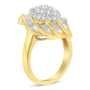Anillo de cóctel con diamantes de 3/4 ct. p.t. en oro amarillo de 10K, color I-J, claridad I2-I3, foto 4