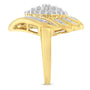 Anillo de cóctel con diamantes de 3/4 ct. p.t. en oro amarillo de 10K, color I-J, claridad I2-I3, foto 5