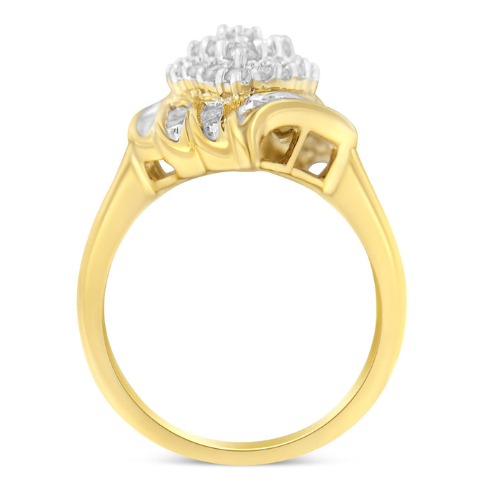 3/4 Ct. T.W. Diamond Cocktail Ring in 10K Yellow Gold-Plated Sterling Silver, photo 2