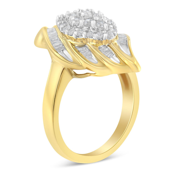 3/4 Ct. T.W. Diamond Cocktail Ring in 10K Yellow Gold-Plated Sterling Silver, photo 4