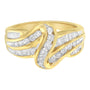 Anillo bypass de doble aro de canal con diamantes redondos y baguette de 3/4 ct. p.t. en oro amarillo de 10K, foto 5