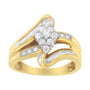 Anillo de cóctel de racimo con diamantes de 1/2 ct. p.t. en oro amarillo de 10K, foto 2