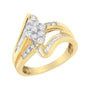 Anillo de cóctel de racimo con diamantes de 1/2 ct. p.t. en oro amarillo de 10K, foto 4