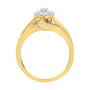 Anillo de cóctel de racimo con diamantes de 1/2 ct. p.t. en oro amarillo de 10K, foto 5