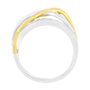 Anillo de banda bypass de canal con diamantes de 1 1/10 ct. p.t. en oro blanco y amarillo de 10K, foto 5