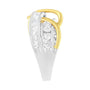 Anillo de banda bypass de canal con diamantes de 1 1/10 ct. p.t. en oro blanco y amarillo de 10K, foto 6