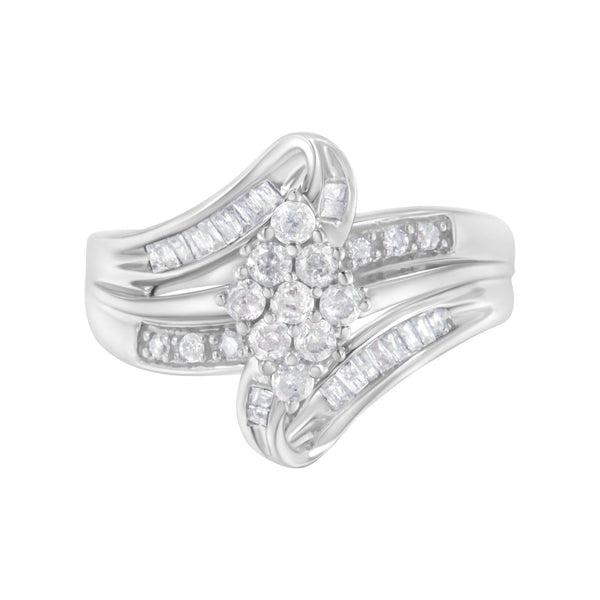 1/2 Ct. T.W. Diamond Cluster Ring in 10K White Gold, photo 1