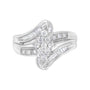 Anillo de racimo con diamantes de 1/2 ct. p.t. en oro blanco de 10K, foto 1