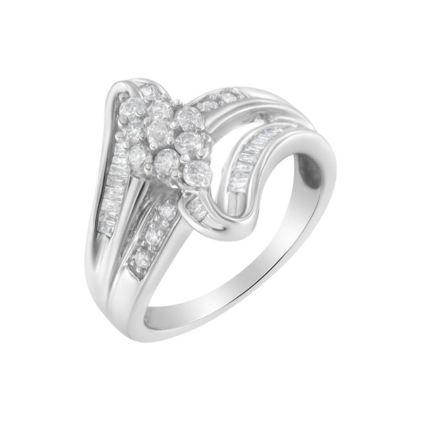1/2 Ct. T.W. Diamond Cluster Ring in 10K White Gold, photo 2